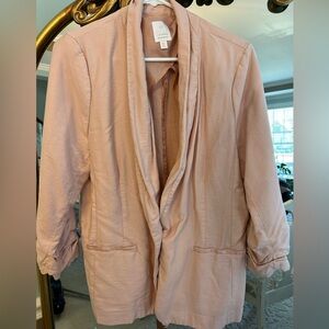 Blush Pink Open Front Blazer